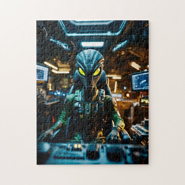 Alien's space craft jigsaw puzzle (Vertical)