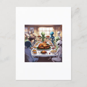 Aliens' Thanksgiving Celebration Postcard