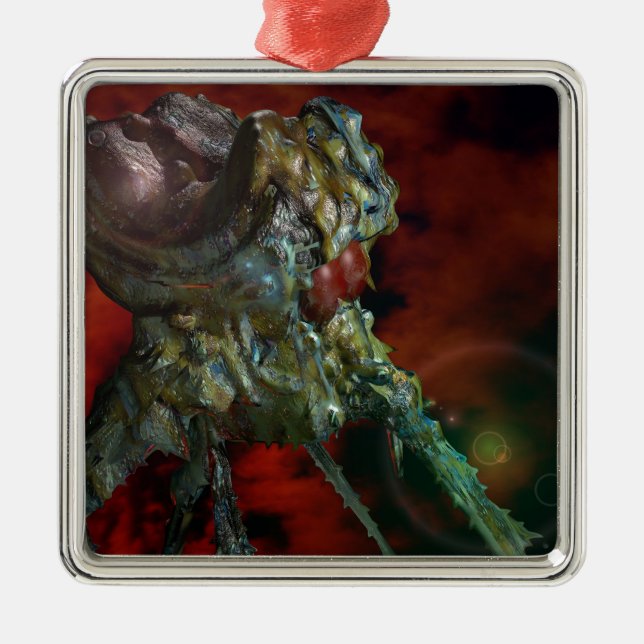 aliens, they are here metal tree decoration (Front)