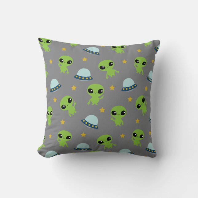 Aliens Throw Pillow (Front)