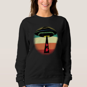 Aliens Ufo Abducting Chickens Flying Saucer Sunset Sweatshirt