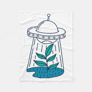 Aliens UFO Fleece Blanket