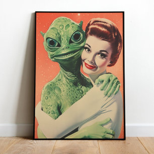 Aliens Wall Art Printable Alein Love Art Vintage