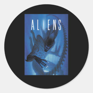 Aliens Xenomorph Blue Light Classic Round Sticker