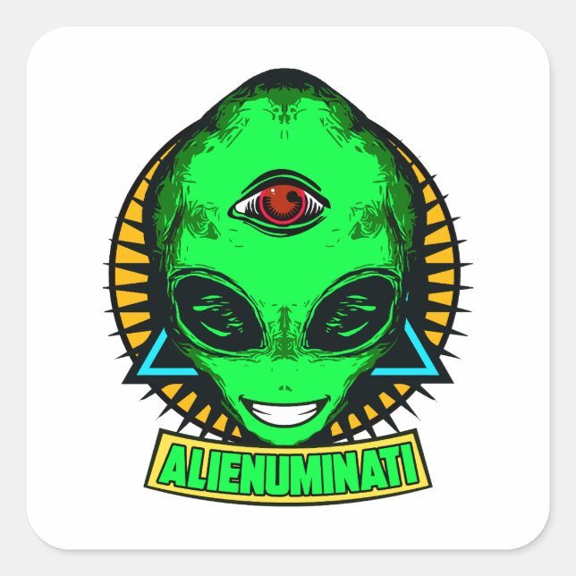ALIENUMINATI SQUARE STICKER (Front)