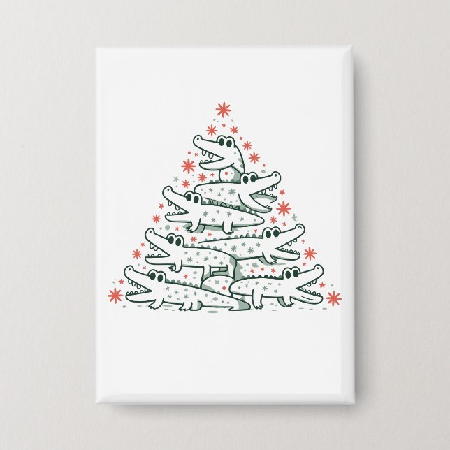 Aligator Christmas Tree Funny Crocodile Florida  (Front)