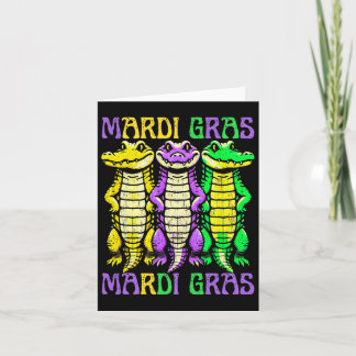 Aligator Crocodiles Louisiana Mardi Gras Carnival  Card