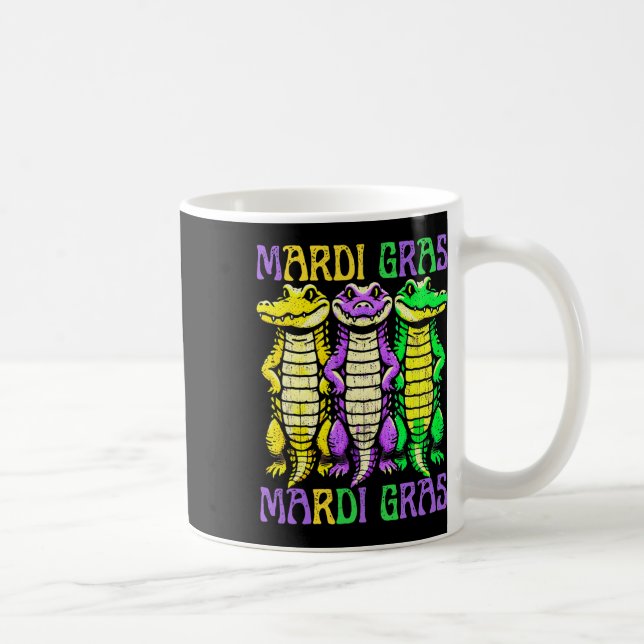 Aligator Crocodiles Louisiana Mardi Gras Carnival  Coffee Mug (Right)