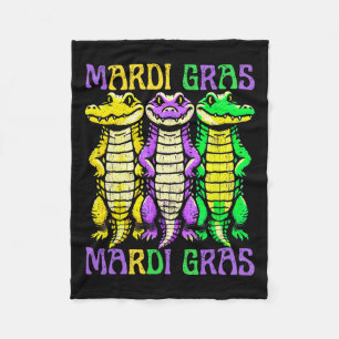 Aligator Crocodiles Louisiana Mardi Gras Carnival  Fleece Blanket
