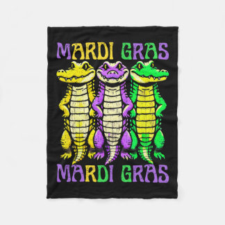 Aligator Crocodiles Louisiana Mardi Gras Carnival  Fleece Blanket