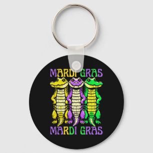 Aligator Crocodiles Louisiana Mardi Gras Carnival Key Ring