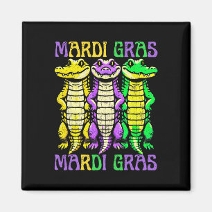 Aligator Crocodiles Louisiana Mardi Gras Carnival Magnet