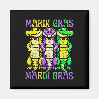 Aligator Crocodiles Louisiana Mardi Gras Carnival  Magnet
