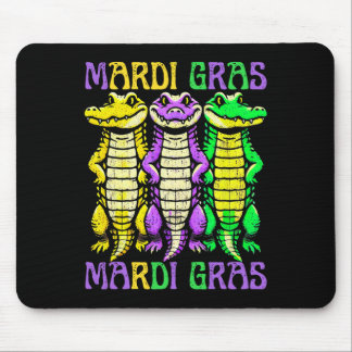 Aligator Crocodiles Louisiana Mardi Gras Carnival  Mouse Pad