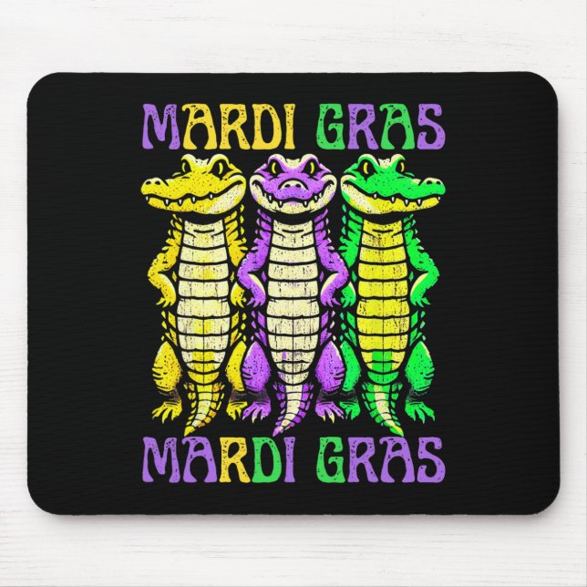 Aligator Crocodiles Louisiana Mardi Gras Carnival  Mouse Pad (Front)