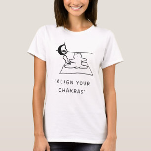 Align Your Chakras   Yoga Cat Illustration T-Shirt