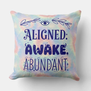 Aligned Awake Abundant Cosmic Throw Pillow