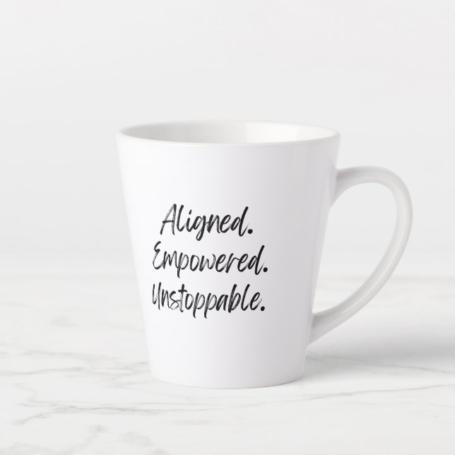 Aligned. Empowered. Unstoppable. Latte Mug (Right)