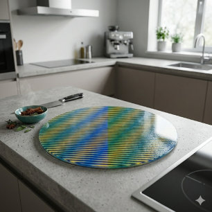 Aligned Energy   Abstract Lines Decorative Glass  Cutting Board