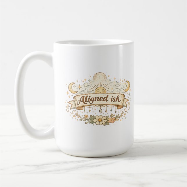 Aligned-ish Funny Spiritual Coffee Mug (Left)
