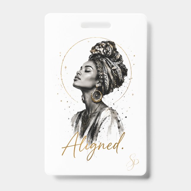 Aligned. Special Edition Badge | Boho Art  ID Badge (Front)