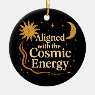 Aligned with the Cosmic Energy Boho Celestial Ceramic Ornament