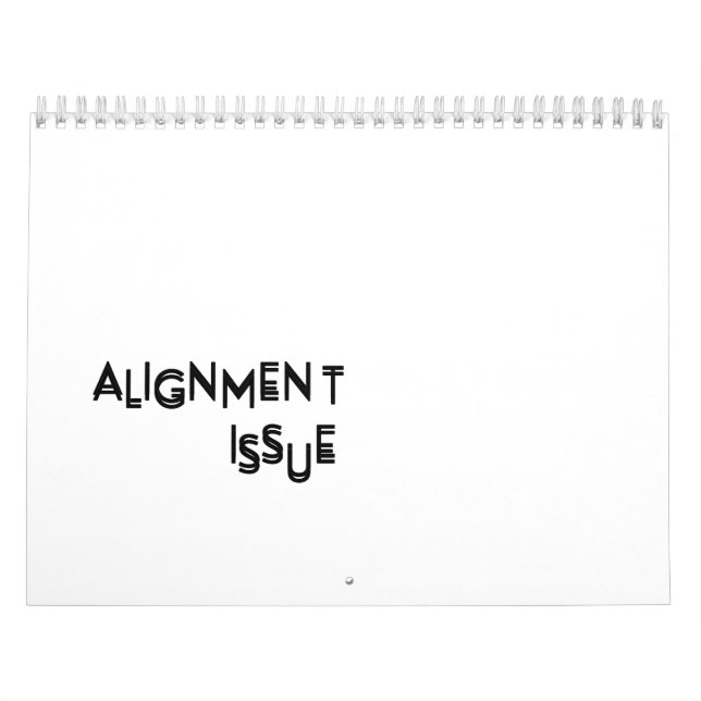 Alignment Issue Minimalist Oversized Yearly Calendar (Cover)