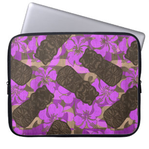 Ali'i Refuge Hawaiian Hibiscus Tiki Laptop Sleeve
