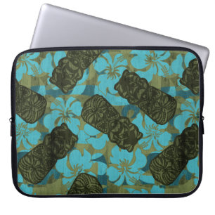 Ali'i Refuge Hawaiian Hibiscus Tiki Laptop Sleeve