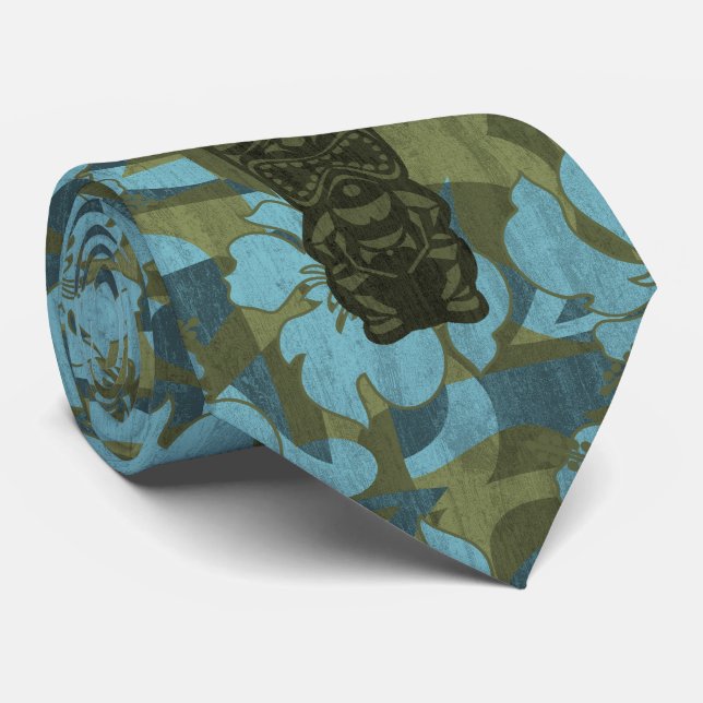 Ali'i Refuge Tiki Hibiscus Necktie (Rolled)