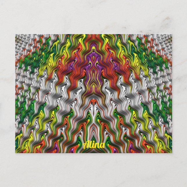 ALINA ~ CHRISTMAS 3D Fractal Design Pattern ~   Postcard (Front)