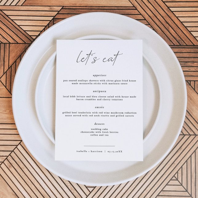 ALINA Elegant Minimalist Wedding Let's Eat Menu (Creator Uploaded)