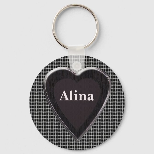 Alina Stole My Heart Keychain by 369 My Name (Front)