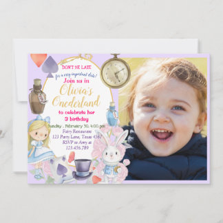 Alisa in Onederland Invitation