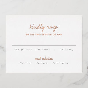 Alisha Botanical Elegant Wedding RSVP Foil Invitation Postcard