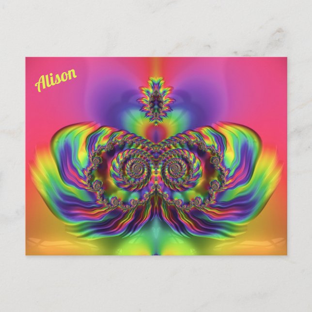 ALISON ~ 3D Design Pattern ~ Multi Colours   Postcard (Front)