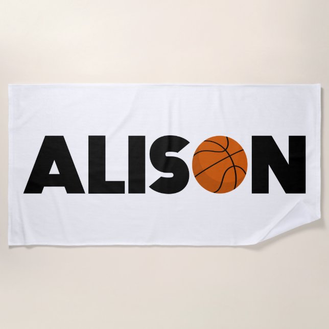 Alison Basketball Beach Towel (Front)