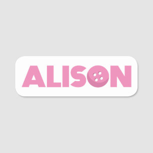 Alison button name tag