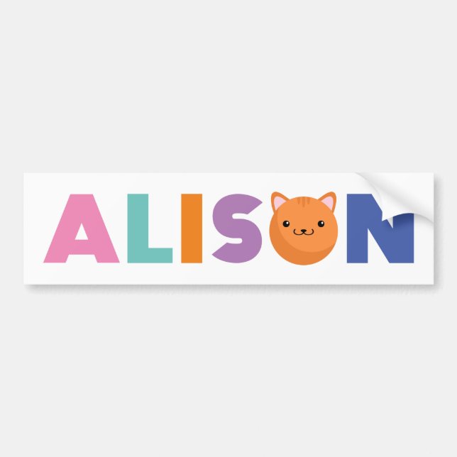 Alison Cat Bumper Sticker (Front)