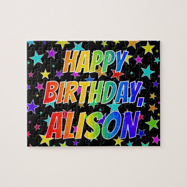 "ALISON" First Name, Fun "HAPPY BIRTHDAY" Jigsaw Puzzle (Horizontal)
