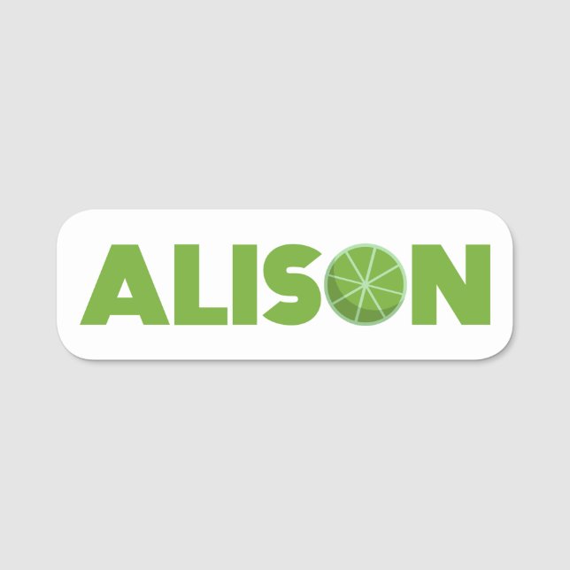 Alison Lime Name Tag (Front)