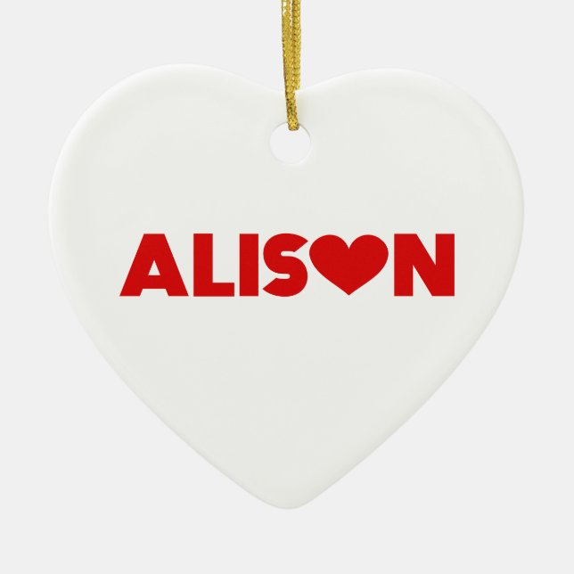 Alison Love Ceramic Ornament (Front)
