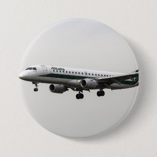 Alitalia Embraer 190 7.5 Cm Round Badge