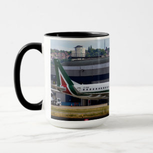 Alitalia Embraer ERJ-190 London City Airport Mug