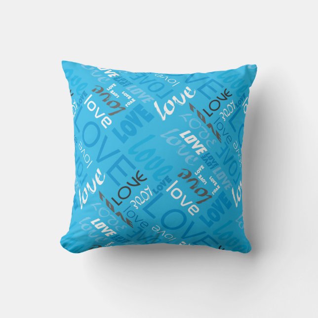 Alive Cyan Gallery Love Words Art Cushion (Front)