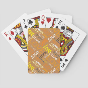 Alive Orange Gallery Love Words Art Playing Cards