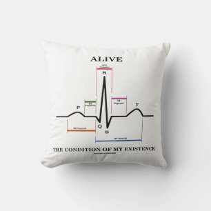 Alive The Condition Of My Existence (ECG/EKG) Cushion