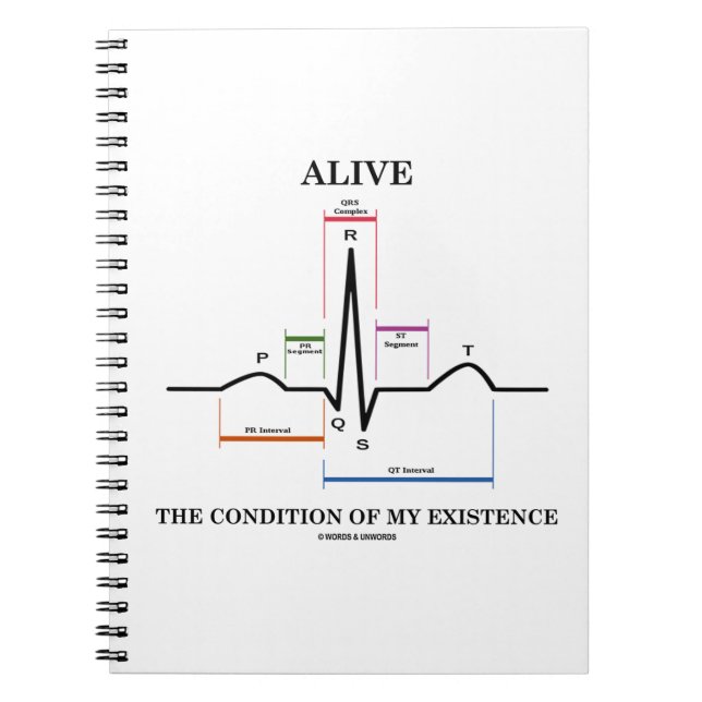 Alive The Condition Of My Existence (ECG/EKG) Notebook (Front)