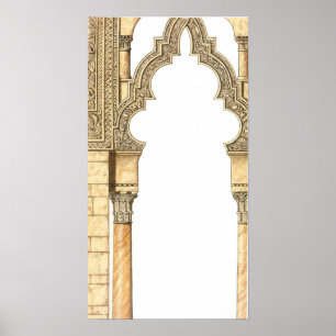 Aljaferia. Islamic palace. Arches. Zaragoza Poster