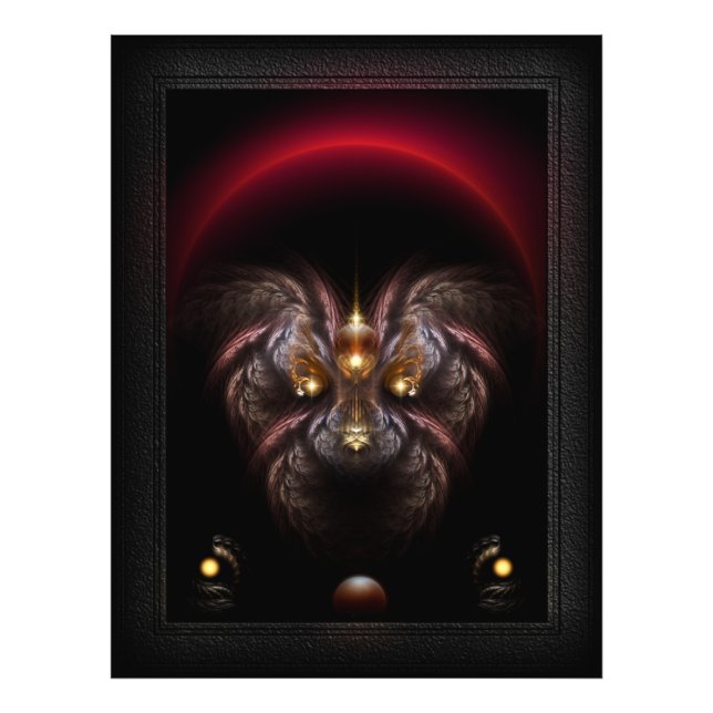 Alkarian Poodle Fantasy Fractal Portrait Photo Print (Front)